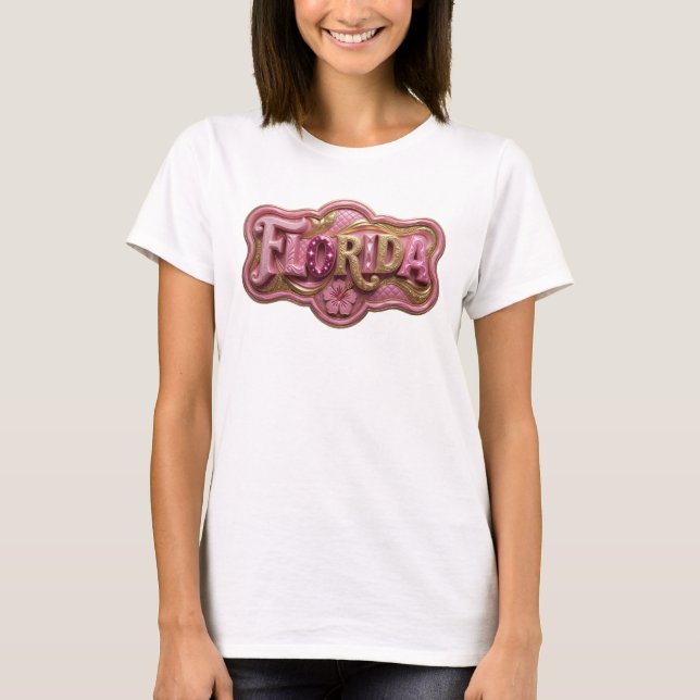 Statement Guld FLORIDA Wearable Art T Shirt (Framsida)