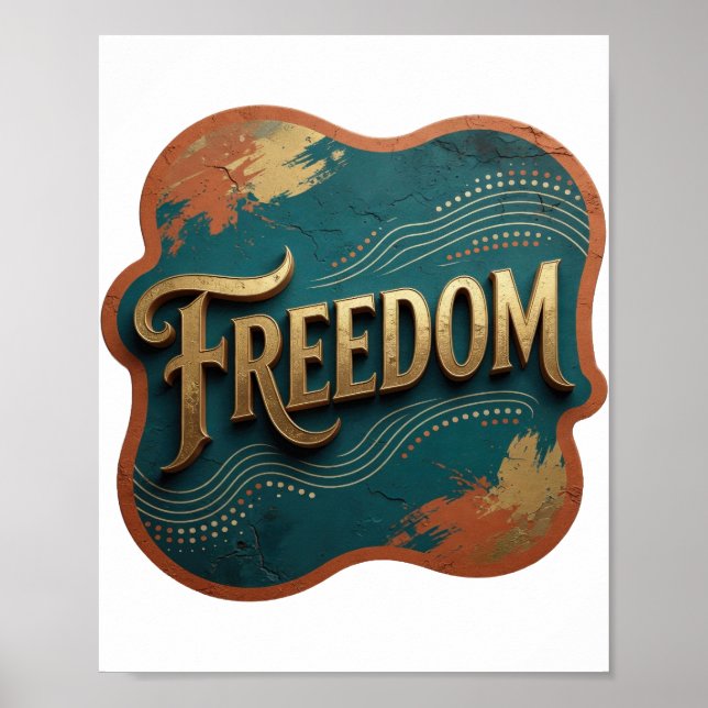 Statement Guld FRIHET Slogandesign Poster (Framsidan)