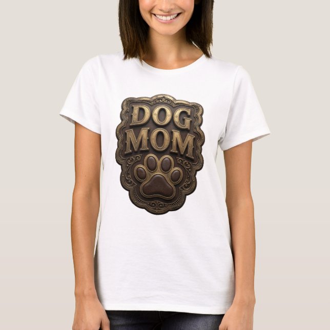 Statement Guld HUND MAMMA Modern Design T Shirt (Framsida)