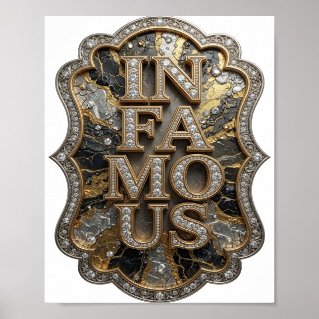 Statement Guld IN FAMOUS Grafisk Design Poster (Framsidan)