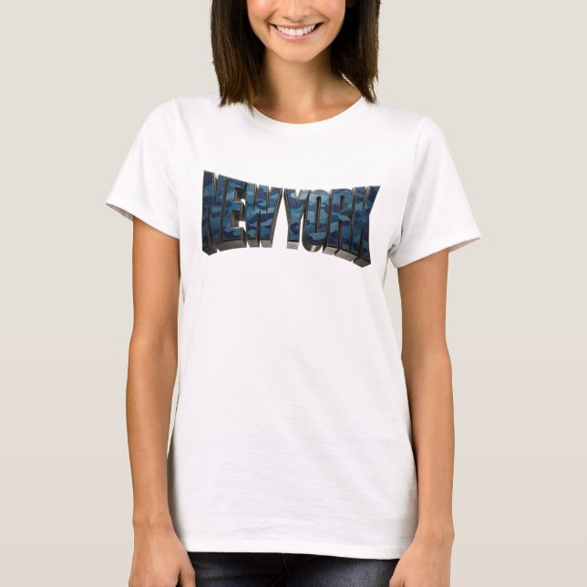 Statement Navy NEW YORK Anpassad Tee (Framsida)