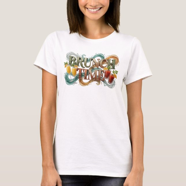 Statement Orange BRUNCH TIME T-Shirt Design (Framsida)