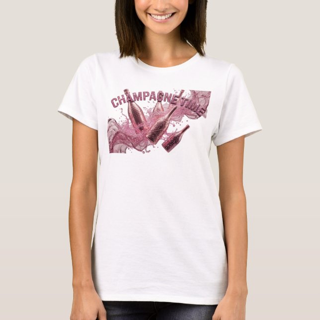 Statement Rosa CHAMPAGNE TIME Grafisk T-shirt (Framsida)