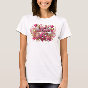 Statement Rosa FÖDELSEDAG 6-ÅRIG T-Shirt Design