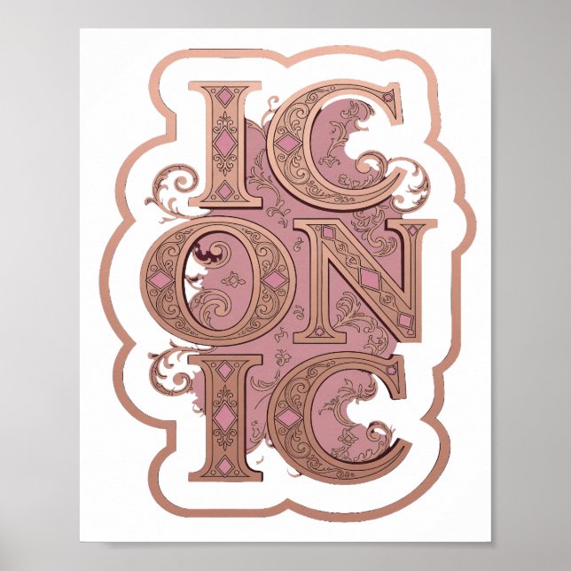 Statement Rosa ICONIC Anpassad Design Poster (Framsidan)