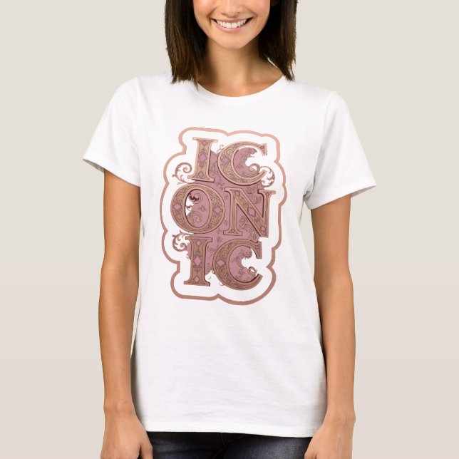 Statement Rosa ICONIC Anpassad Design T Shirt (Framsida)