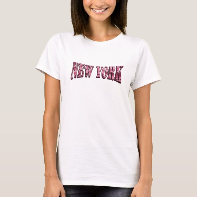Statement Rosa NEW YORK Wearable Art T Shirt (Framsida)