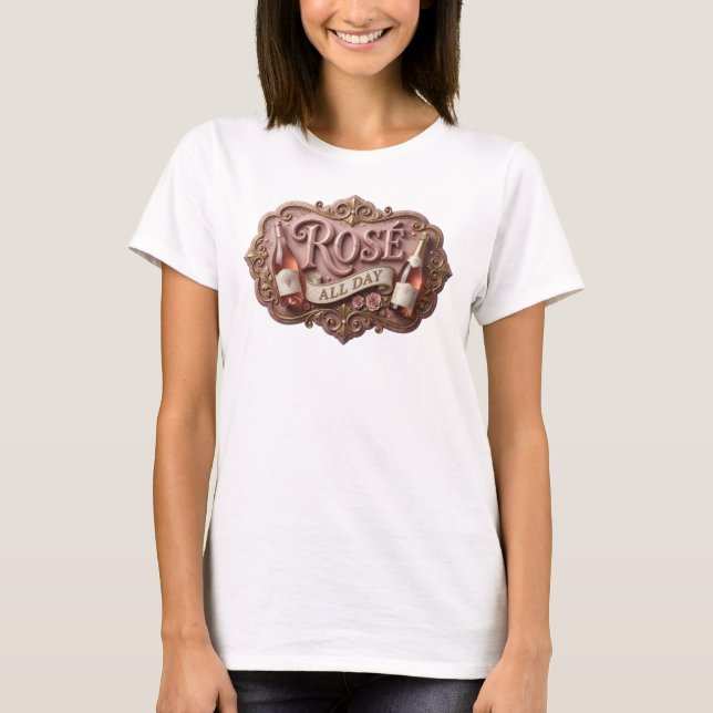 Statement Rosa ROS ALL DAY Statement T-shirt (Framsida)