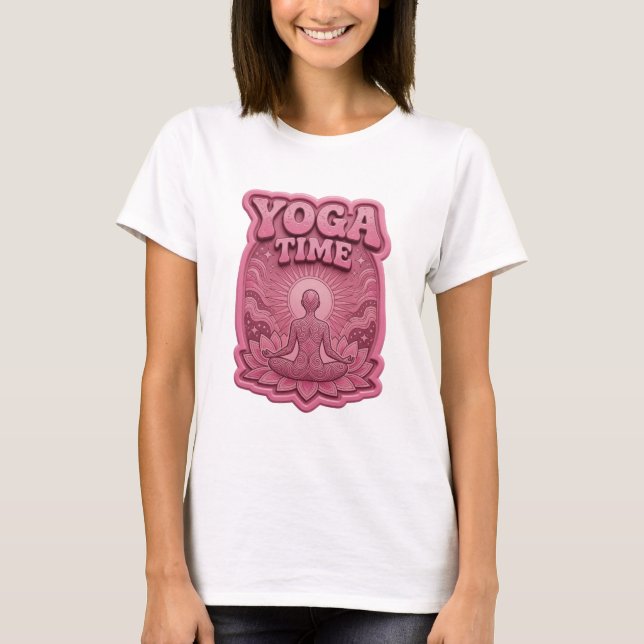 Statement Rosa YOGA TIME T-Shirt Design (Framsida)