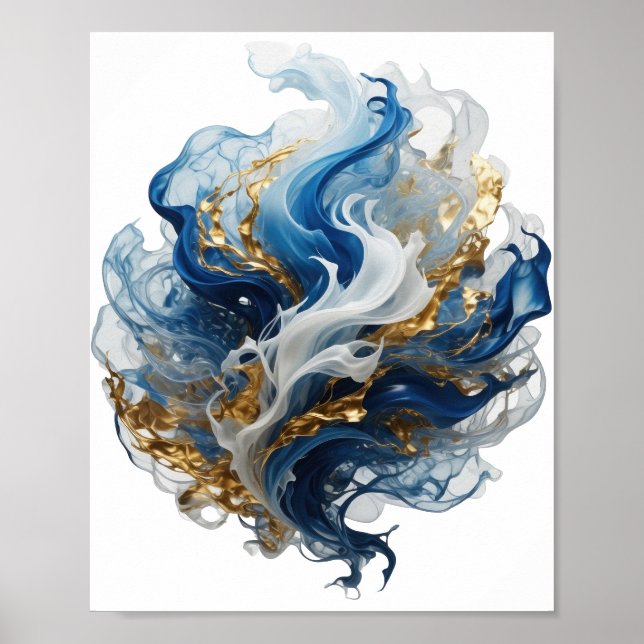 Statement Silver ABSTRAKT KONST Design Poster (Framsidan)