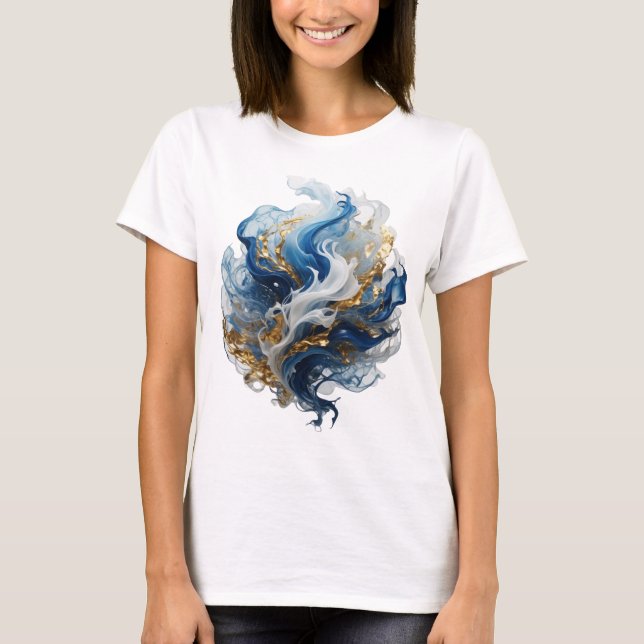 Statement Silver ABSTRAKT KONST Design T Shirt (Framsida)