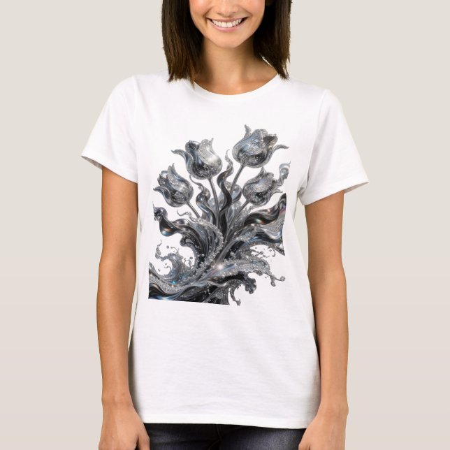Statement Silver ABSTRAKT KONST Grafisk T-shirt (Framsida)