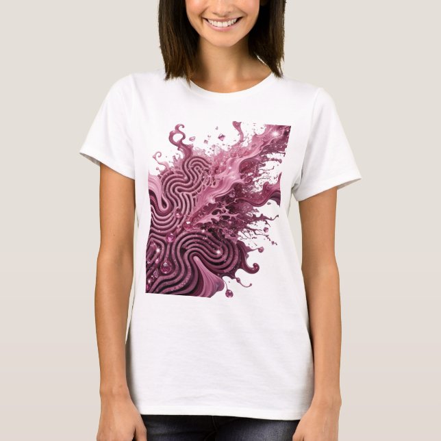 Statement Silver ABSTRAKT KONST Konsttryck T Shirt (Framsida)