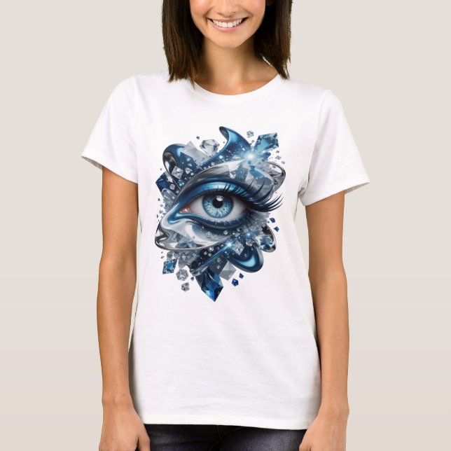 Statement Silver ABSTRAKT KONST Konsttryck T Shirt (Framsida)