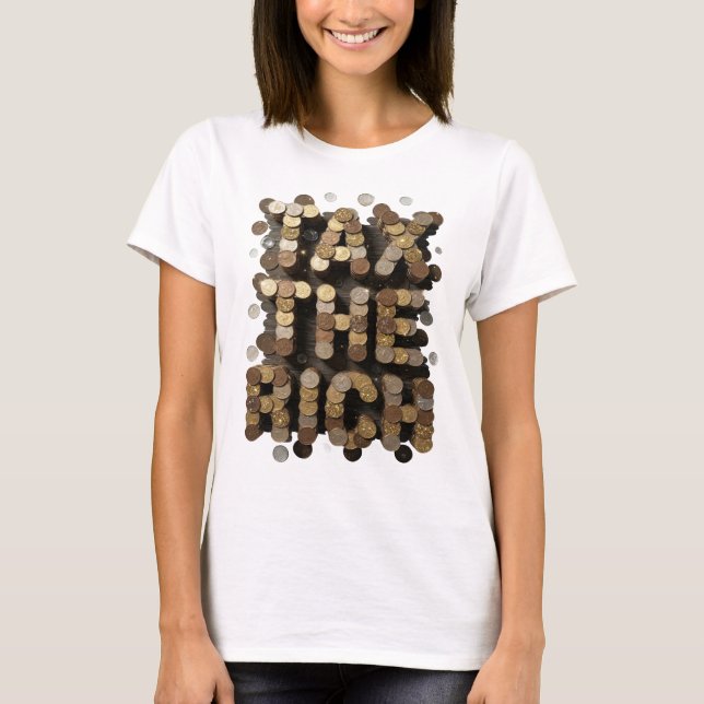 Statement Silver BESKATTNING AV DE RIKA Grafisk De T Shirt (Framsida)