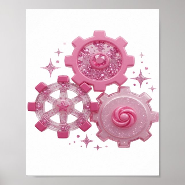Statement Silver GEARS OCH STARS Design Poster (Framsidan)
