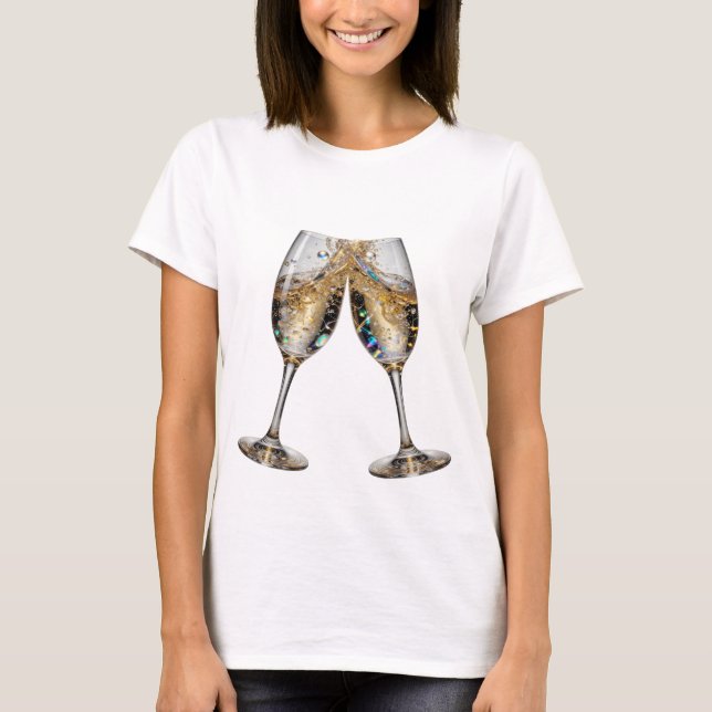 Statement Silver SKÅLAR FÖR GOD HÄLSA Sloganshirt T Shirt (Framsida)