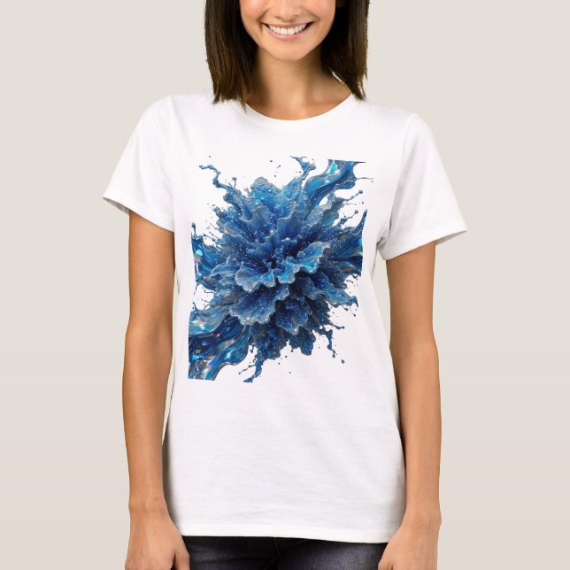 Statement Silver VATTENFLÖDE Bärbar Konst T Shirt (Framsida)