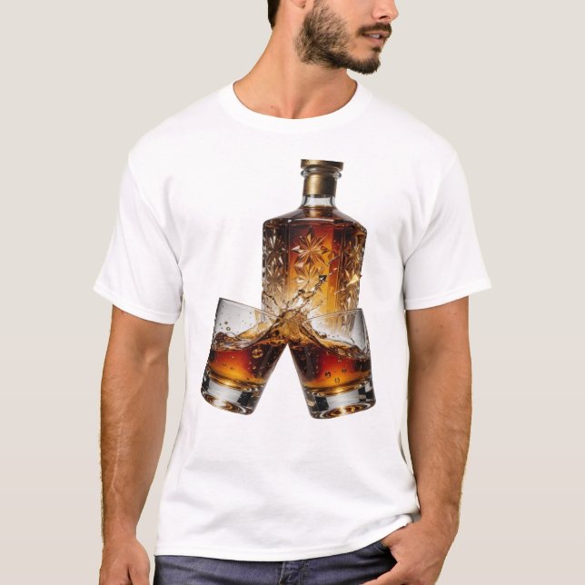 Statement Silver WHISKY Wearable Art T Shirt (Framsida)