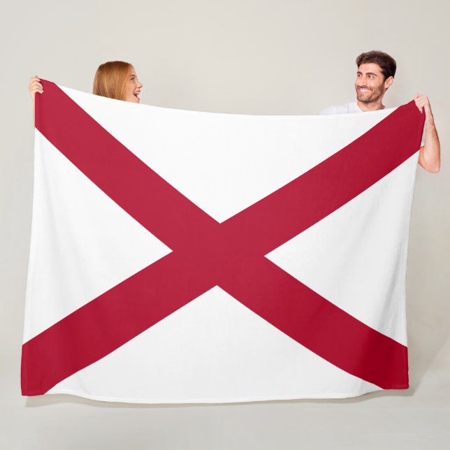 Staten Alabama Flagga Fleecefilt (På plats)