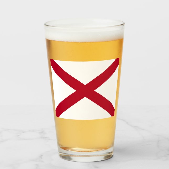 Staten Alabama Flagga Glaskopp (Framsida fylld)