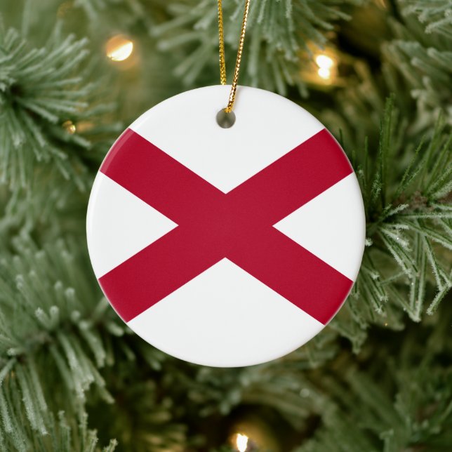 Staten Alabama Flagga Julgransprydnad Keramik (Träd)