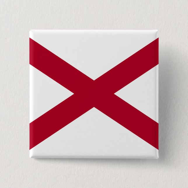 Staten Alabama Flagga Knapp (Framsida)