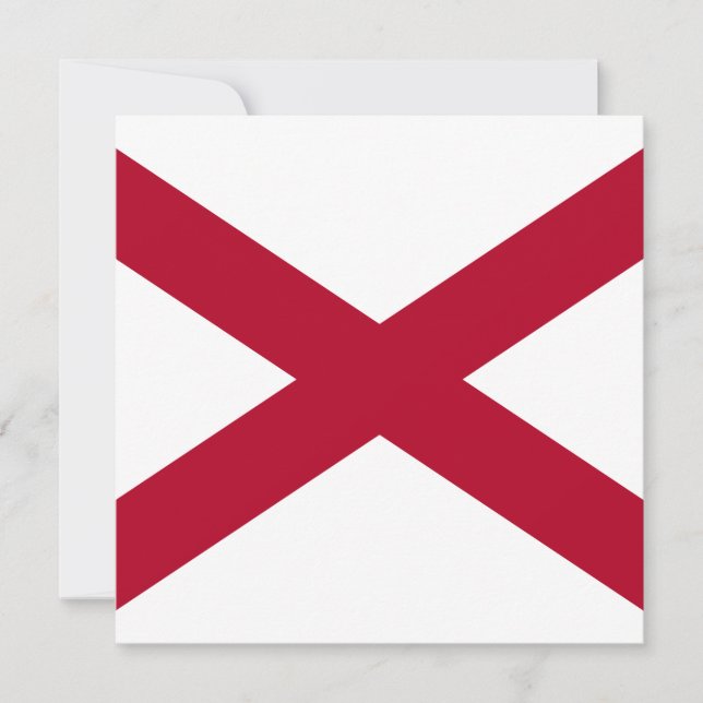 Staten Alabama Flagga Kort (Framsida)