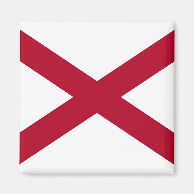 Staten Alabama Flagga Magnet (Framsidan)
