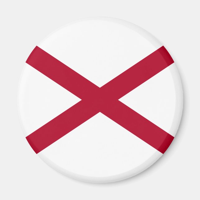 Staten Alabama Flagga Magnet (Framsidan)