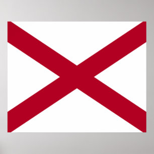 Staten Alabama Flagga Poster
