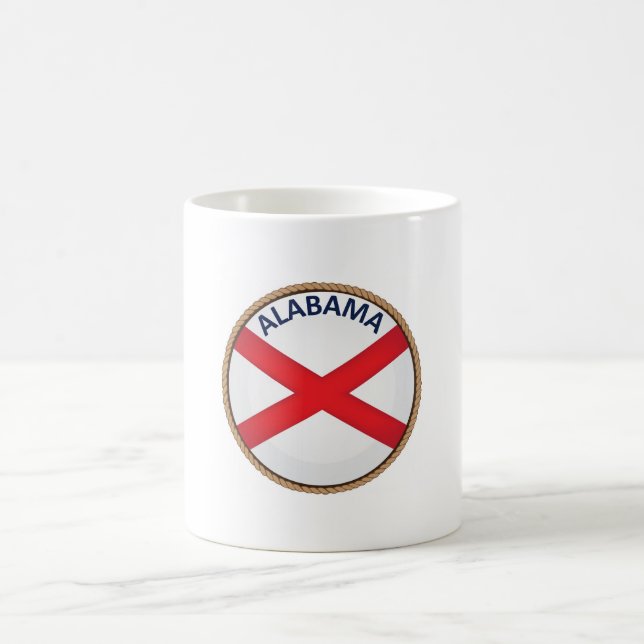 Staten Alabama Flagga Seal Kaffemugg (Center)