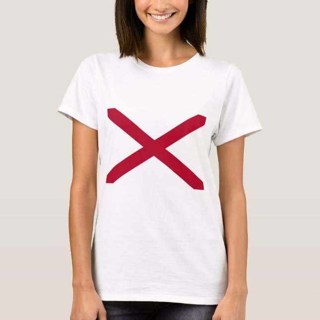 Staten Alabama Flagga T Shirt (Framsida)