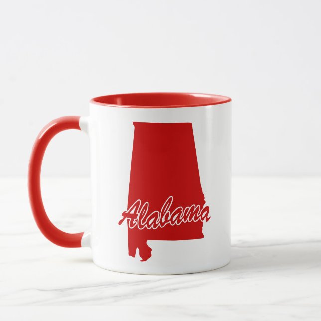 Staten Alabama Shape Red Mugg (Vänster)