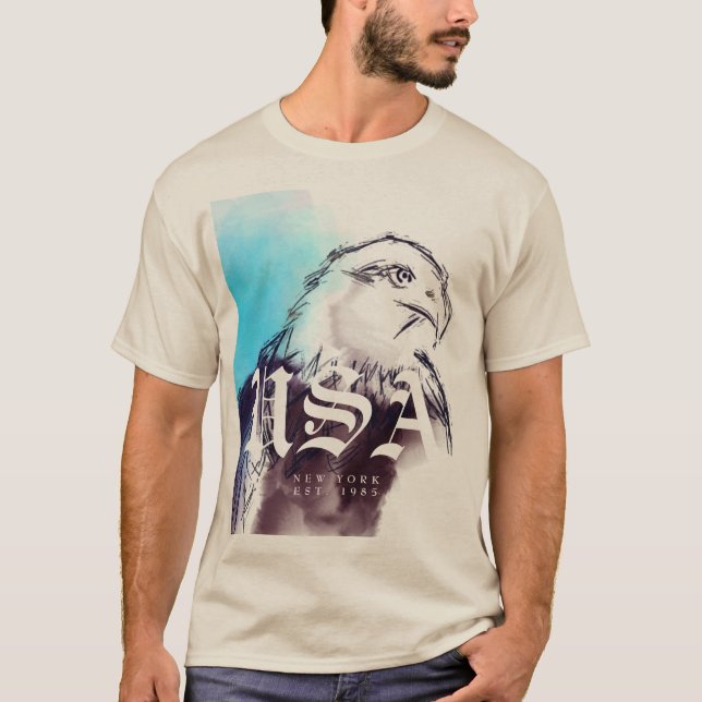 Staten anpassningsbar och år USA Örn T Shirt (Framsida)