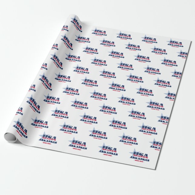 Staten Arkansas Stars och stripes Presentpapper (Utrullad)