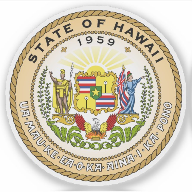 Staten Hawaiis vapen Klistermärken (Framsida)