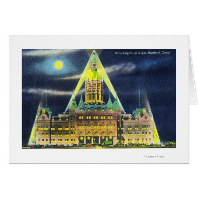 Staten Huvudstad Bygger i natt Hälsningskort (Framsidan Horizontal)