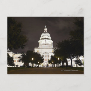 Staten Huvudstad i Austin, Texas i natt Vykort