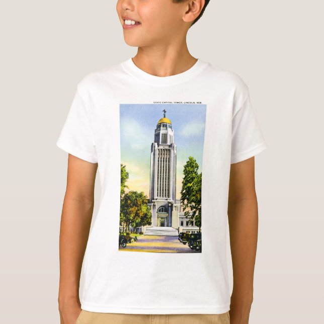Staten Huvudstad Torn, Lincoln, Nebraska T Shirt (Framsida)