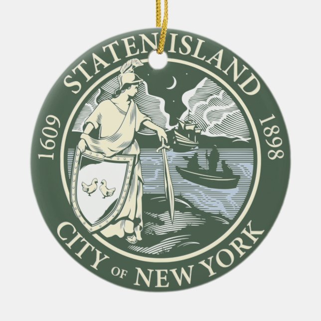 Staten Island (Borough of New York City) Julgransprydnad Keramik (Framsidan)