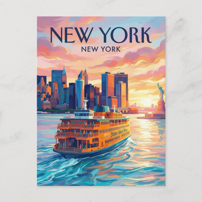 Staten Island-färjan USA Vykort (Framsida)