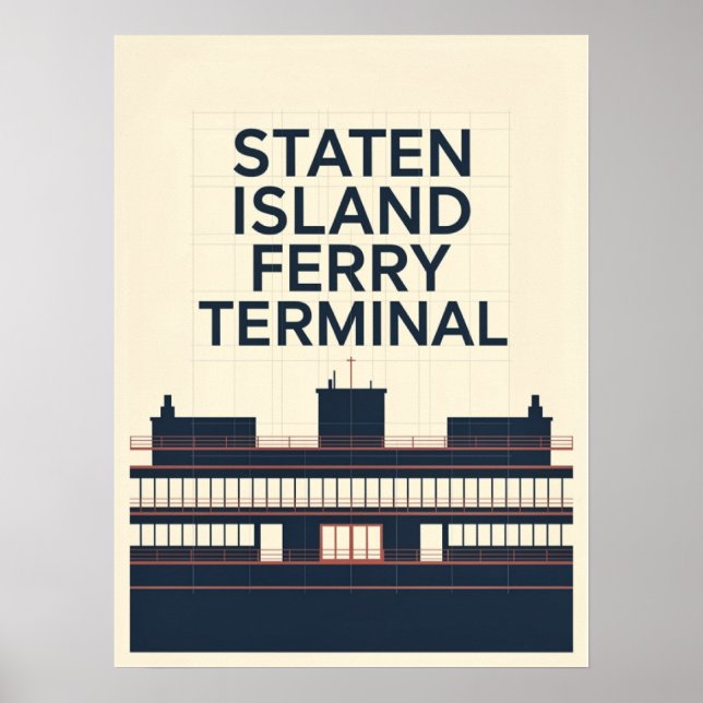 Staten Island färjeterminal Poster (Framsidan)