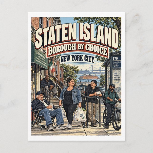 Staten Island Genom Val Vykort (Framsida)