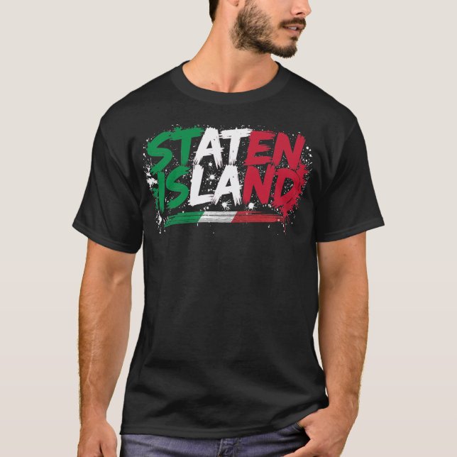 Staten Island Italy Basic T-Shirt (Framsida)