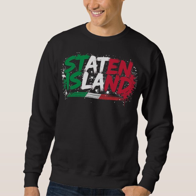 Staten Island Italy Basic T-Shirt Lång Ärmad Tröja (Framsida)