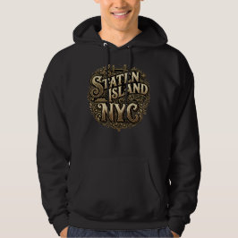 Staten Island New York City Ferry Bridge Guldkonst Hoodie