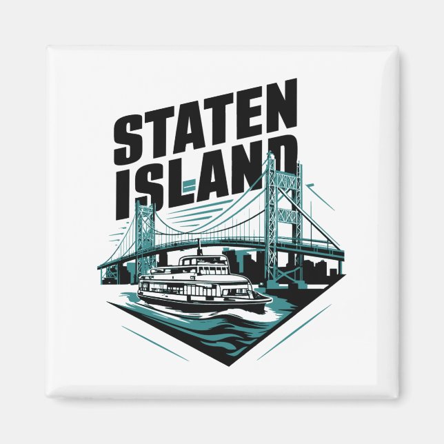Staten Island New York färja Magnet (Framsidan)