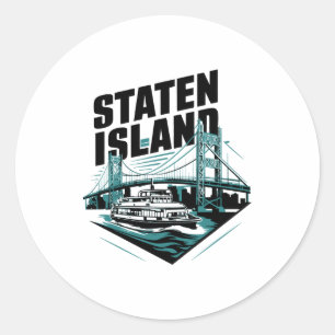Staten Island New York färja Runt Klistermärke