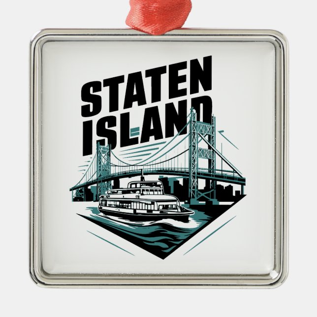 Staten Island New York-färjan Julgransprydnad Metall (Framsidan)